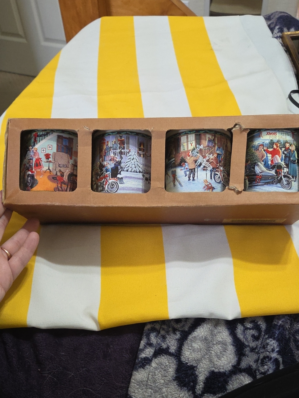 Harley Davidson Christmas Holiday Mug Set of 4 Collectible Mugs New in Box